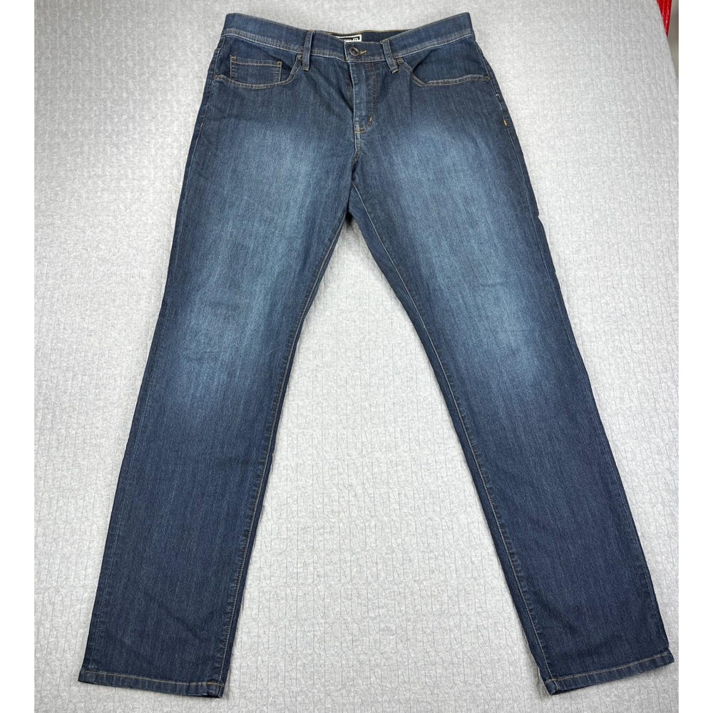 Travis Mathew Jeans Mens 34 Blue Dark Wash Straight Leg Stretch Denim Pants